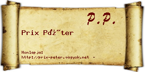 Prix Péter névjegykártya